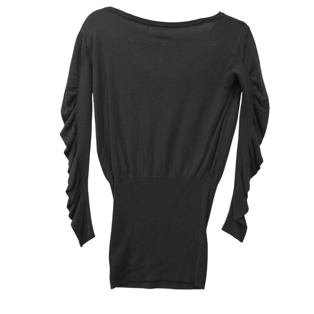Guess Womens Ruffle Sleeve Cowl Neck Tunic Knit Sweater Wool Blend Gray Size S - Picture 2 of 8